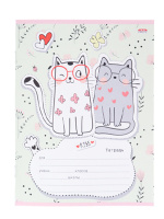 Тетрадь А5 12л лин. Проф-Пресс "Друзья-котята-1" 5 диз.в спайке, белизна 100%