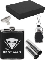 Фляжка  с аксессуарами "Джентельмен" 270мл + брелок, воронка