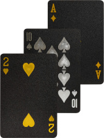 Карты игральные 54шт,  "Игрок" черный с серебристым