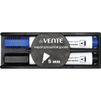 Набор маркеров для белой доски 5,0мм 2 цв., (син., черн) с магнитной губкой