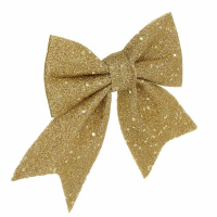 Набор ёлочных бантов  2шт, 11см "Бантики" золото, текстиль