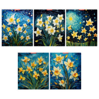 Тетрадь А5  96л кл. Полиграф Принт "Нарциссы" твин.УФ-лак