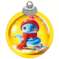 Украшение на скотче 15*15см "Змея в шарике"