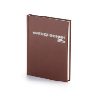 Ежедневник недат. А6 128л., 7БЦ, бумвинил "Коричневый" лин., тисн.фольгой