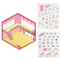 Наклейки-румбокс д/создания миниатюрных сцен 12,5*15см "Кролик. Магазин одежды"