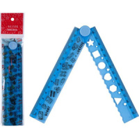 Линейка 30 см "Game" пластик, складная, голубая