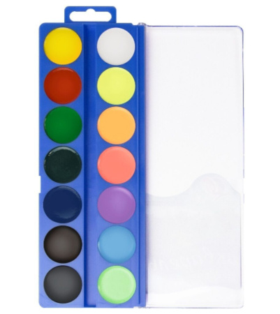 Акварельные краски 14цв. Фантазия, пласт.уп, без кисти