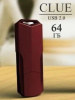 Флеш-драйв  64 GB USB 2.0 Smartbuy CLUE Burgundy