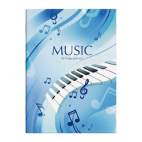 Тетрадь для нот А4 16л., вертик., скоба "Мелодия синего"