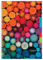 Тетрадь А4  80л кл. гребень Апплика "Цветная абстракция" с разделителями