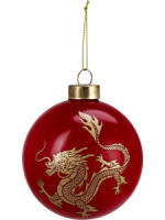 Ёлочный шар  8 см "Огненный дракон" Символ года, стекло