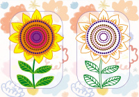 Раскраска по образцу "Хоровод цветов", ф.А5, 8стр., для 3-4лет