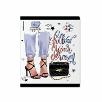 Тетрадь А5 48л кл. Erich Krause "Fashion Girl,", УФ-лак выборочный+ламинация soft-touch