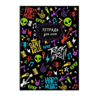 Тетрадь для нот А4 16л., вертик., скоба "Яркие рисунки"