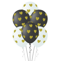 Шар с рисунком 14" "Сердца" пастель, шелкография  36 см