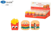 Точилка пласт. с ластиком 1 отв. "Фаст-Фуд"