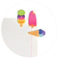 Бумага с липким краем  60л, фигурная "Мороженое" 4цв*15л.