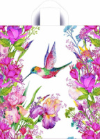 Пакет с петлевой ручкой 42х38 (37мкм) Колибри в ирисах