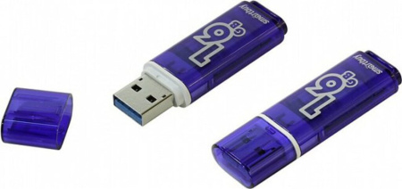 Флеш-драйв 16 GB USB 2.0 Smartbuy Glossy series Blue