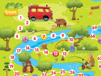 Игра с фишками 580*420 мм "В лесу"  в коробке 5+