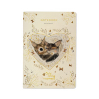 Записная книжка А5  40л. картон, сшивка "Котики приносят счастье" кл.
