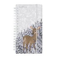 Записная книжка А6  80л. пластик, гребень "Cute journal. Forest dream" кл., резинка