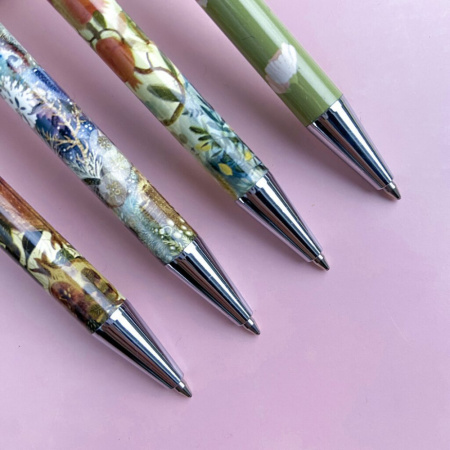 Ручка в футляре "Felicita. Тропические фрукты" шарик., 0,7мм, металл., синие чернила