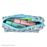 Пенал-косметичка (200*70*50) молния, ткань "Яркие фразы"