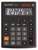 Калькулятор  10 разр. Skainer настольный  двойное питание черный