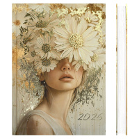 Ежедневник дат. 2026г А5 160л., 7БЦ "Золотая эстетика" мат.лам., выб.УФ-лак