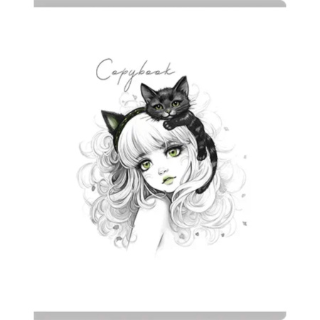 Тетрадь А5 48л кл. Альфа-Тренд "Имба-леди" твин УФ-лак, белизна 100%