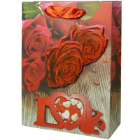 Пакет подар. бумажн. 26*10*32 см, 210 гр/м От всего сердца, 4 дизайна