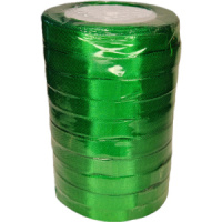 Лента упаковочная атласная 12мм, 22 м зеленая (10шт/уп)