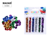 Пайетки  декоративные  в тубе, 6цв*2,5гр в тубах