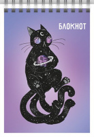 Блокнот А6  40л гребень "Черно-белое" кл., выб.твин -лак