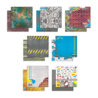 Набор бумага для скрап. 30х30 см 190 гр/м двуст. "Ритм города" 7 листов