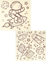 Выжигание набор досочек "Космос" 15*15см 2шт