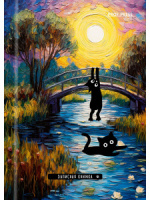 Блокнот А6 7БЦ  48л "Коты и искусство" клетка, глянц.лам.