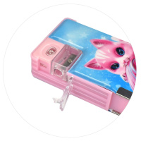 Пенал пластиковый (215*70*30) "Розовая девочка" пвх, магнитный клапан