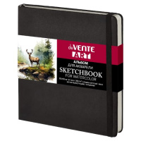 Скетчбук 150*150мм  24л., 300гр/м2, "ARTISTIC STUDIO. Black", мелкое зерно, тв.обл к/з