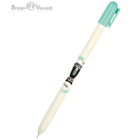 Ручка гелевая BV CoolWrite. Енот, 0,38мм, синие чернила