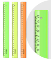 Линейка 25 см прозр. флюор.