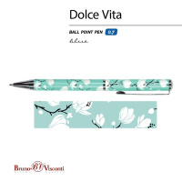 Ручка в футляре "Dolce Vita. Камелии" шарик., 0,7мм, металл., синие чернила