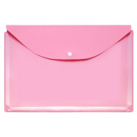 Конверт на кнопке 310*230мм горизонт.ПВХ, расширение до 2,5см (250 л),светло-розовая