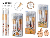 Ручка гелевая стираемая MAZARI "Капибара" синяя, 0,5мм