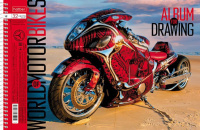 Альбом А4 32л гребень "Мото"  пл. 100 гр/м