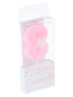 Свеча-цифра "8" с сердечком