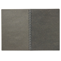 Скетчбук 147*210мм  38л., гребень, 100гр/м2 "Скетчбук" чёрная крафт-бумага, вертик.