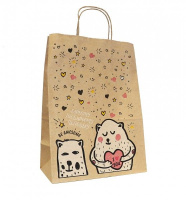 Пакет подар. бумажн. 35*26*15 см,  80 гр/м2  Друзья, крученые ручки