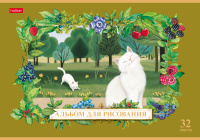 Альбом А4 32л скоба "Из жизни котиков" пл. 100 гр/м, 5диз.в блоке, софт-тач*